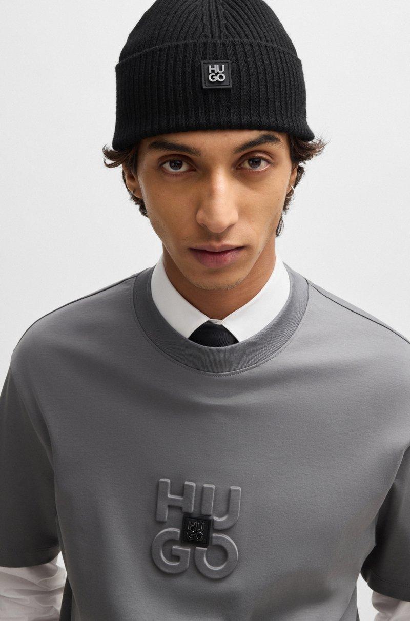 Hugo Boss Gorro De Punto De Lana Virgen Con Detalle De Logo Apilado