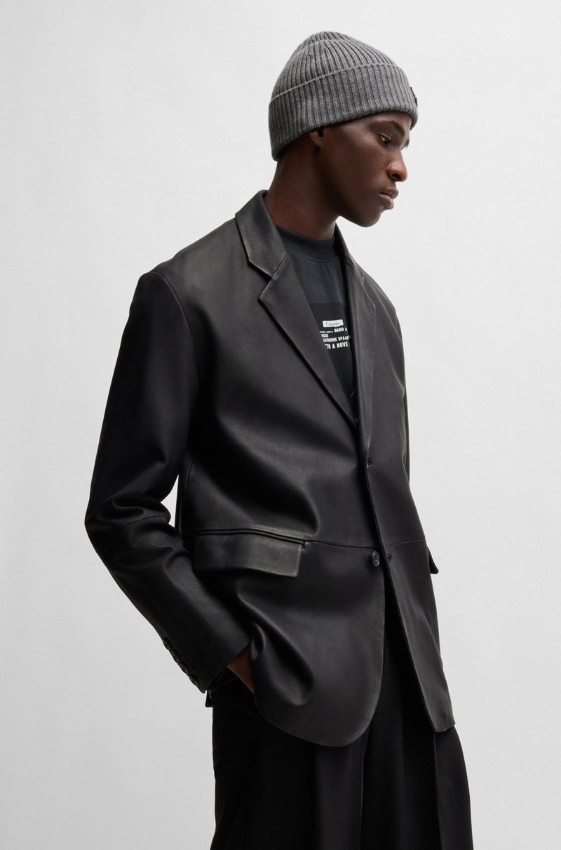 Hugo Boss Gorro De Punto De Lana Virgen Con Detalle De Logo Apilado