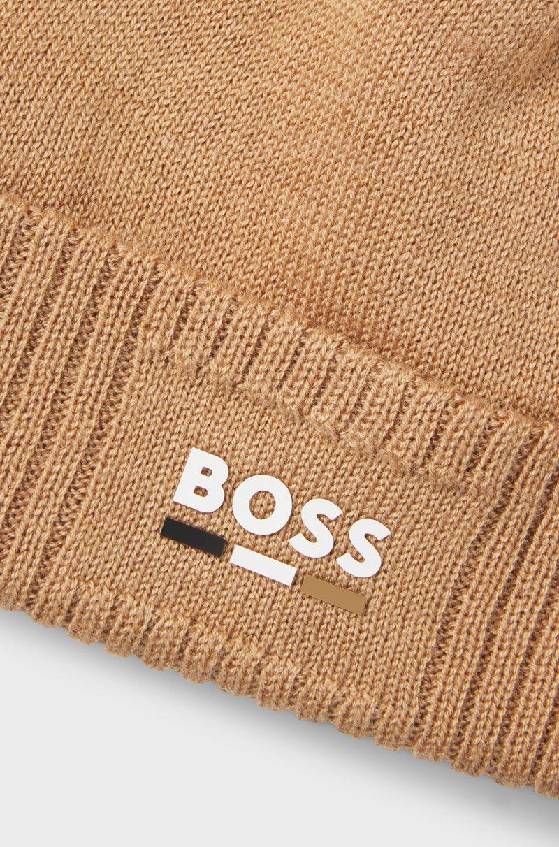 Hugo Boss Gorro De Punto En Algodón Para Niños Con Logo De Efecto De Goma