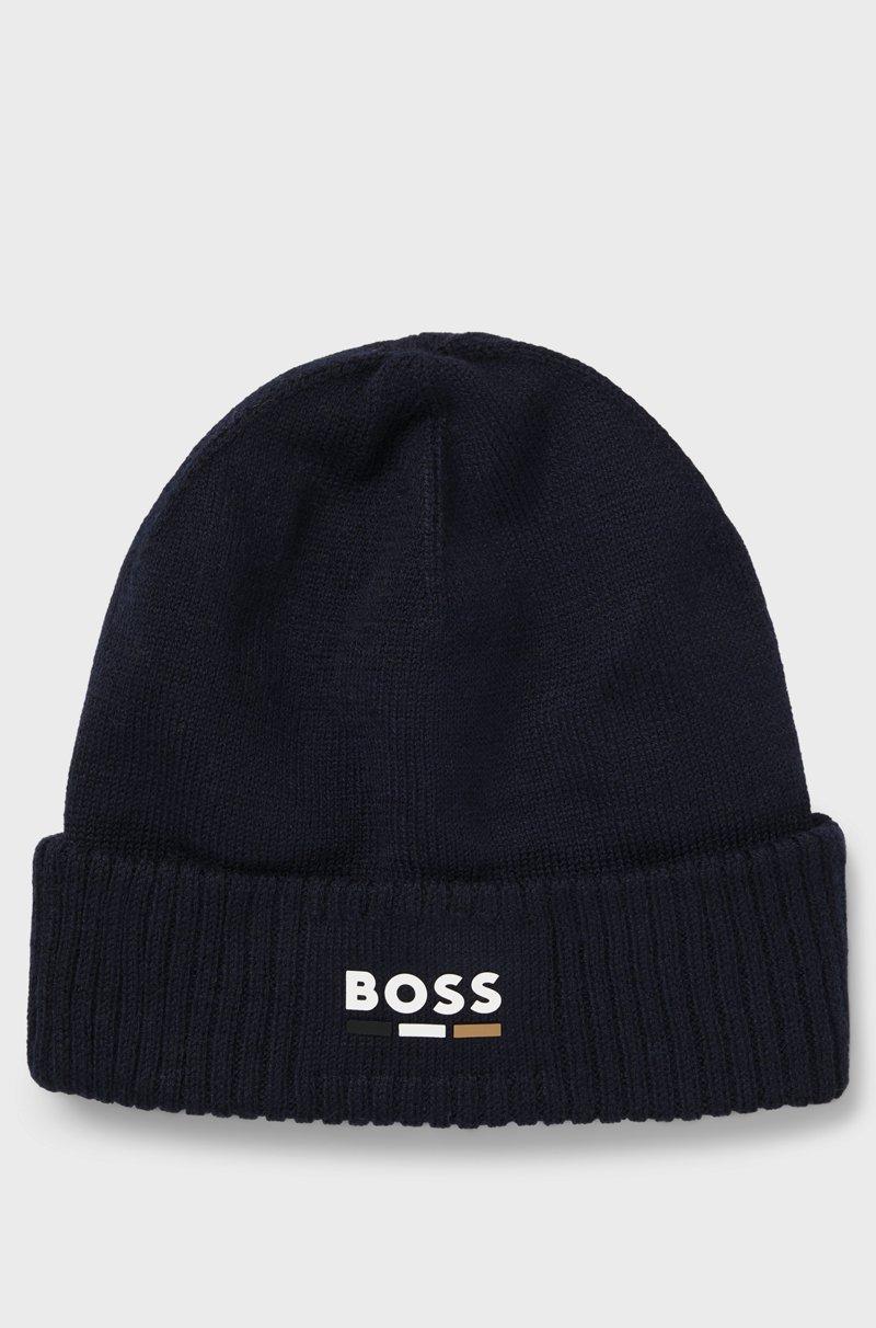 Hugo Boss Gorro de punto en algodón para niños con logo de efecto de goma