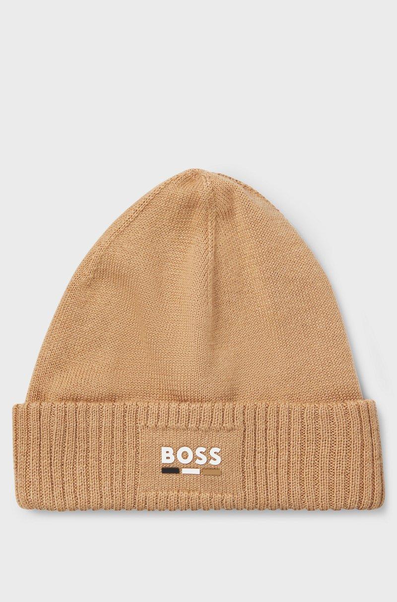 Hugo Boss Gorro de punto en algodón para niños con logo de efecto de goma