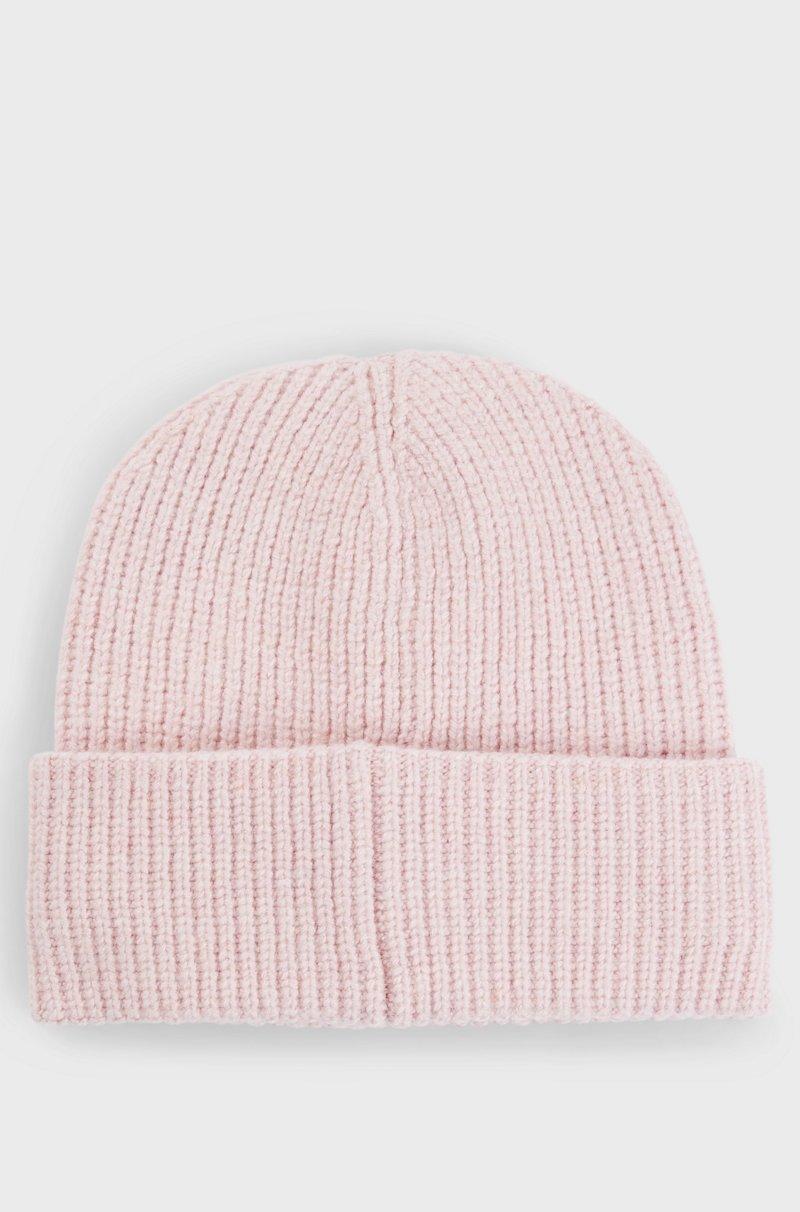 Hugo Boss Gorro De Punto En Canalé Con Logo Caligrafiado Bordado