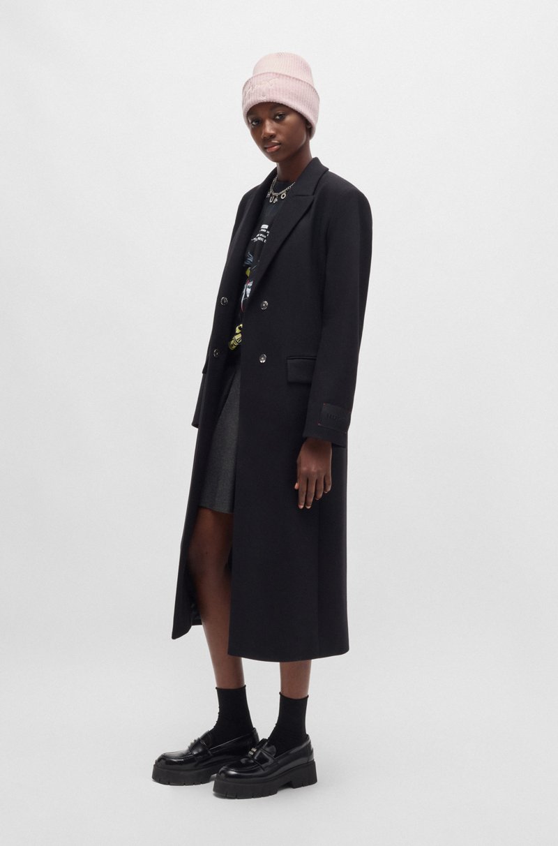 Hugo Boss Gorro De Punto En Canalé Con Logo Caligrafiado Bordado