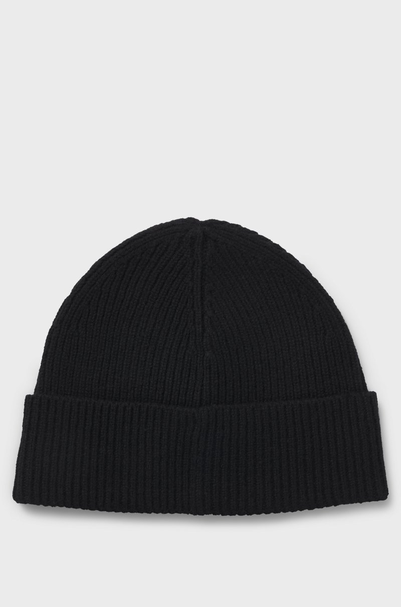 Hugo Boss Gorro De Punto En Mezcla De Lana Con Insignia De Logo Happy HUGO