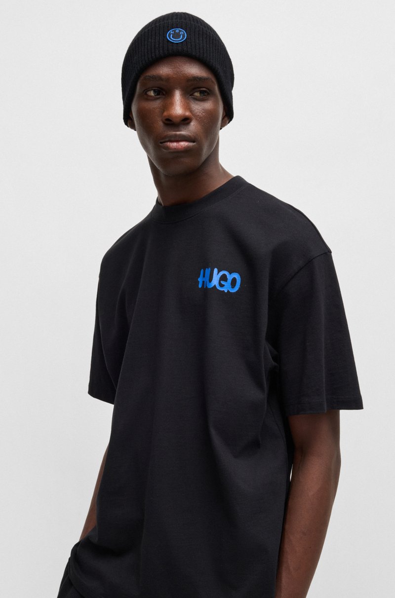 Hugo Boss Gorro De Punto En Mezcla De Lana Con Insignia De Logo Happy HUGO