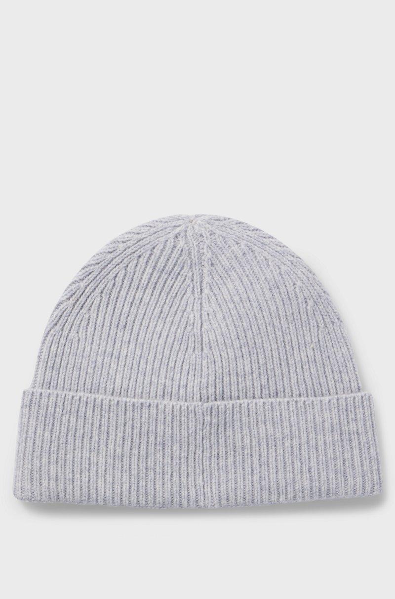 Hugo Boss Gorro De Punto En Mezcla De Lana Con Insignia De Logo Happy HUGO