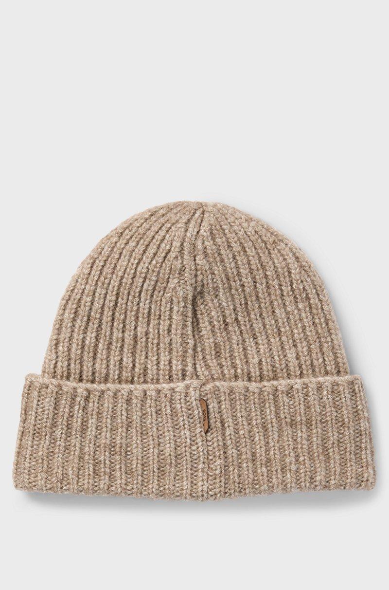 Hugo Boss Gorro De Punto Grueso En Mezcla De Lana De Bisonte Y Seda