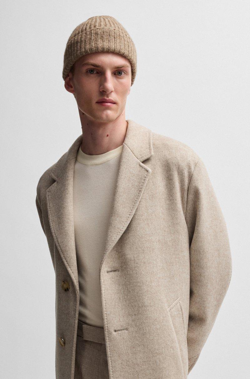 Hugo Boss Gorro De Punto Grueso En Mezcla De Lana De Bisonte Y Seda