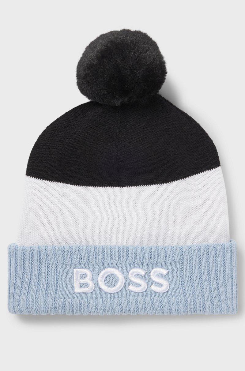 Hugo Boss Gorro de punto multicolor con pompón para niños