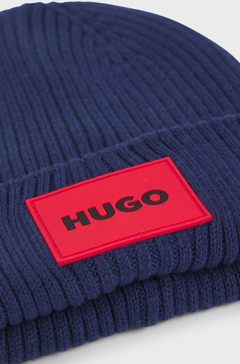 Hugo Boss Gorro De Punto Para Niños Con Etiqueta De Logo Rojo