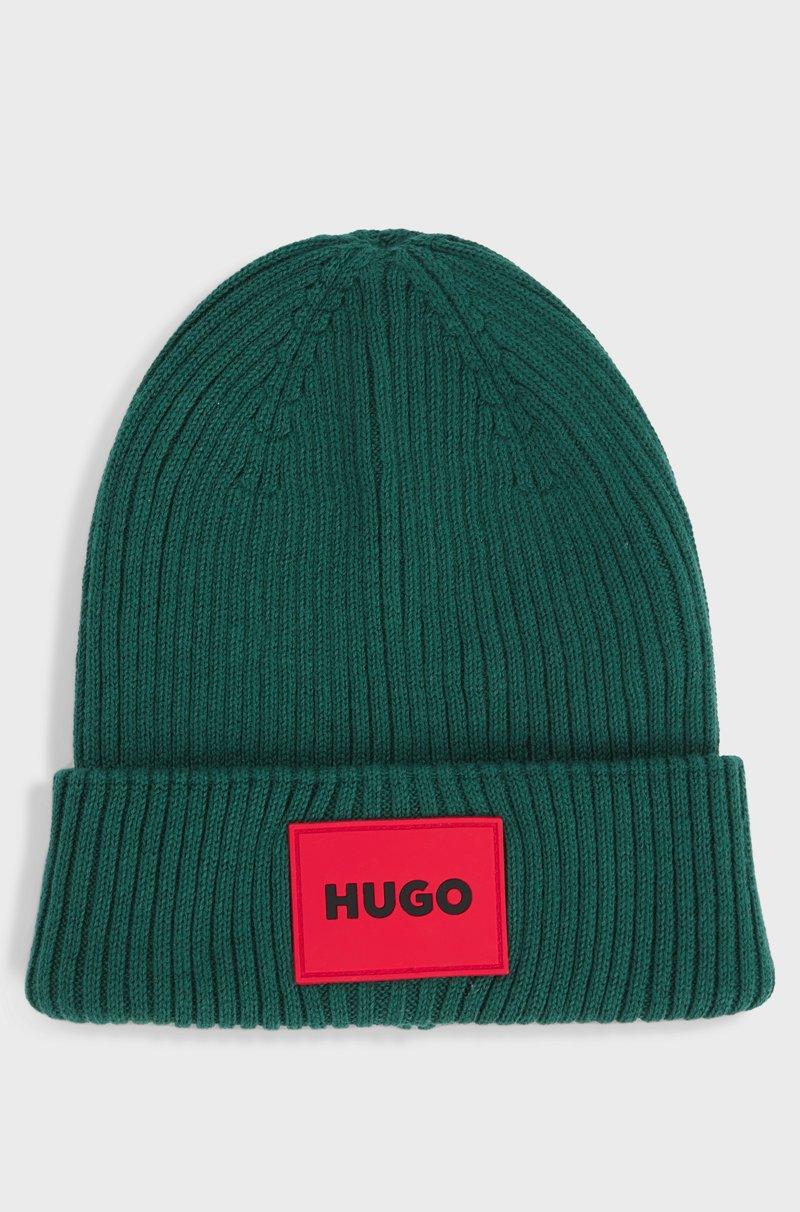 Hugo Boss Gorro de punto para niños con etiqueta de logo rojo