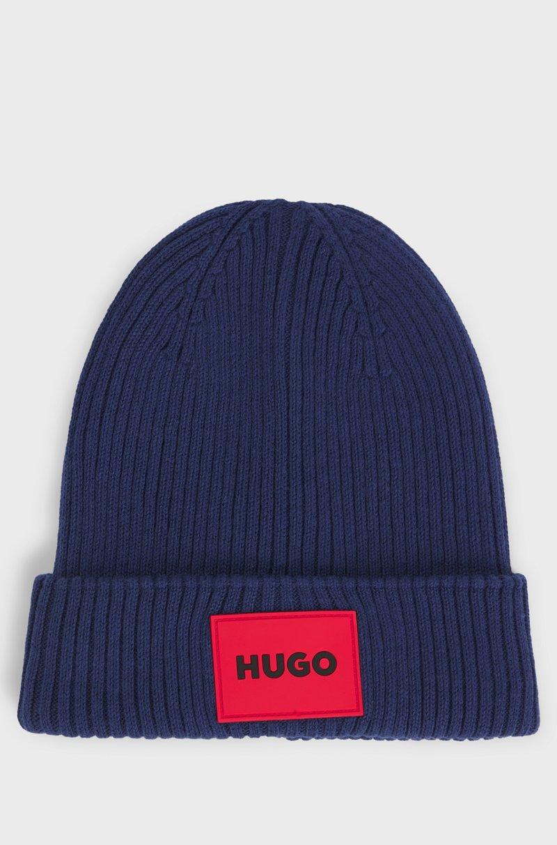Hugo Boss Gorro de punto para niños con etiqueta de logo rojo