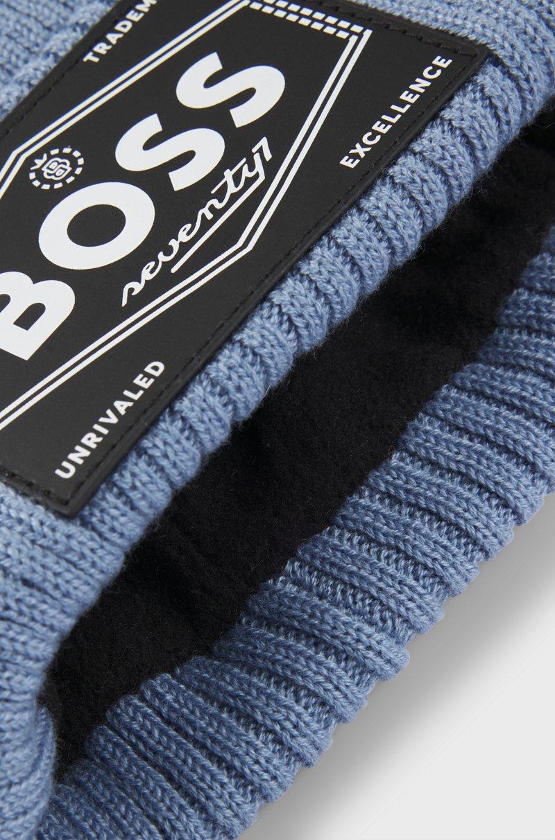 Hugo Boss Gorro De Punto Para Niños Con Insignia De Logo Y Forro De Imitación De Piel