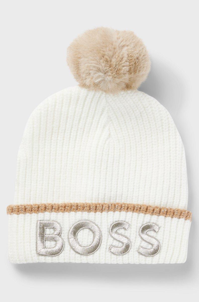 Hugo Boss Gorro de punto para niños con logo de efecto metalizado