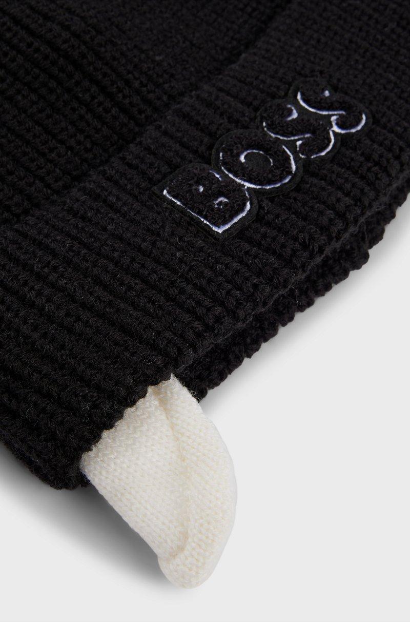 Hugo Boss Gorro De Punto Para Niños Con Logo Y Forro De Imitación De Piel