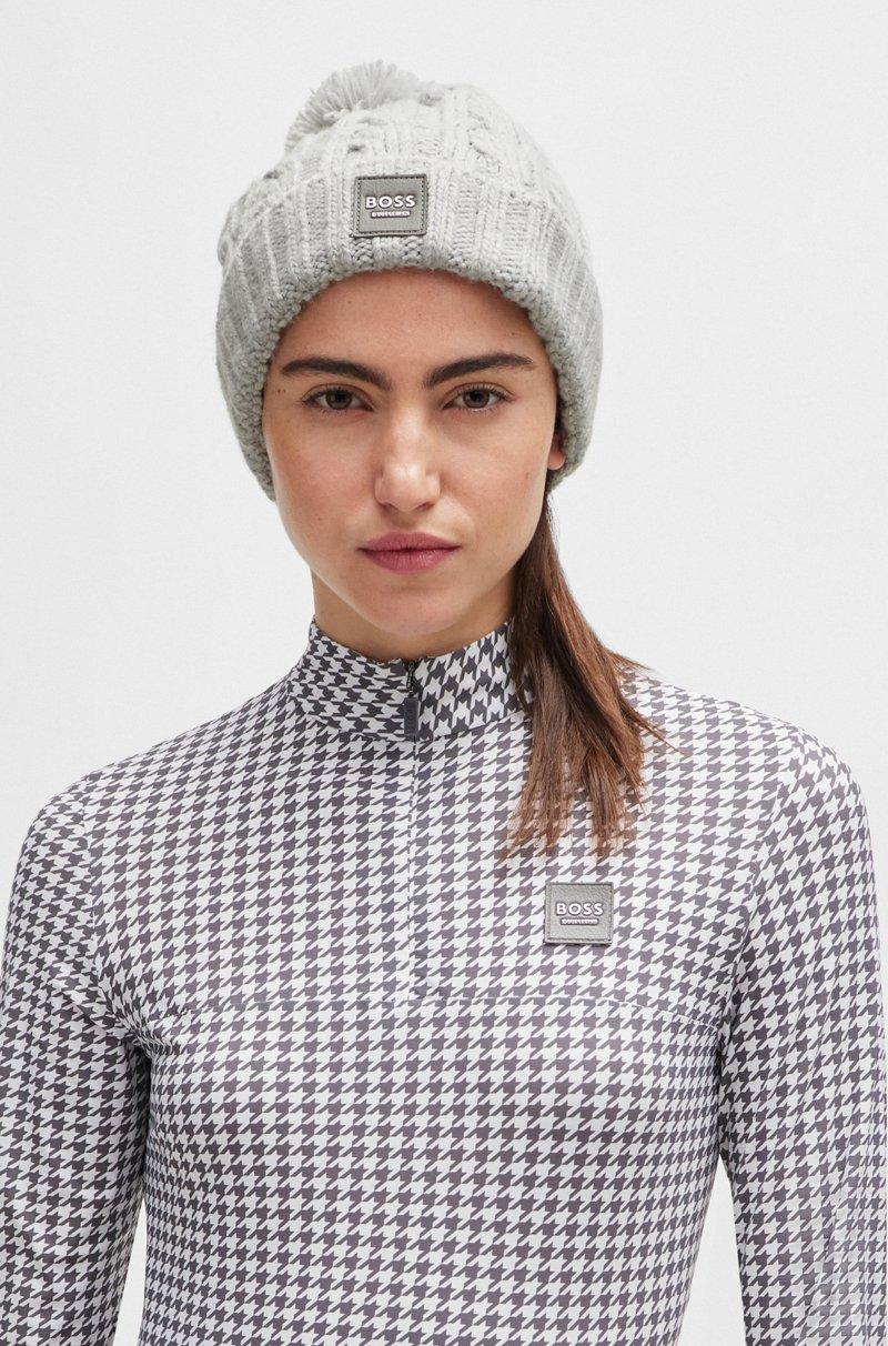 Hugo Boss Gorro Ligero De Equitación Con Borla Y Forro Polar En El Interior