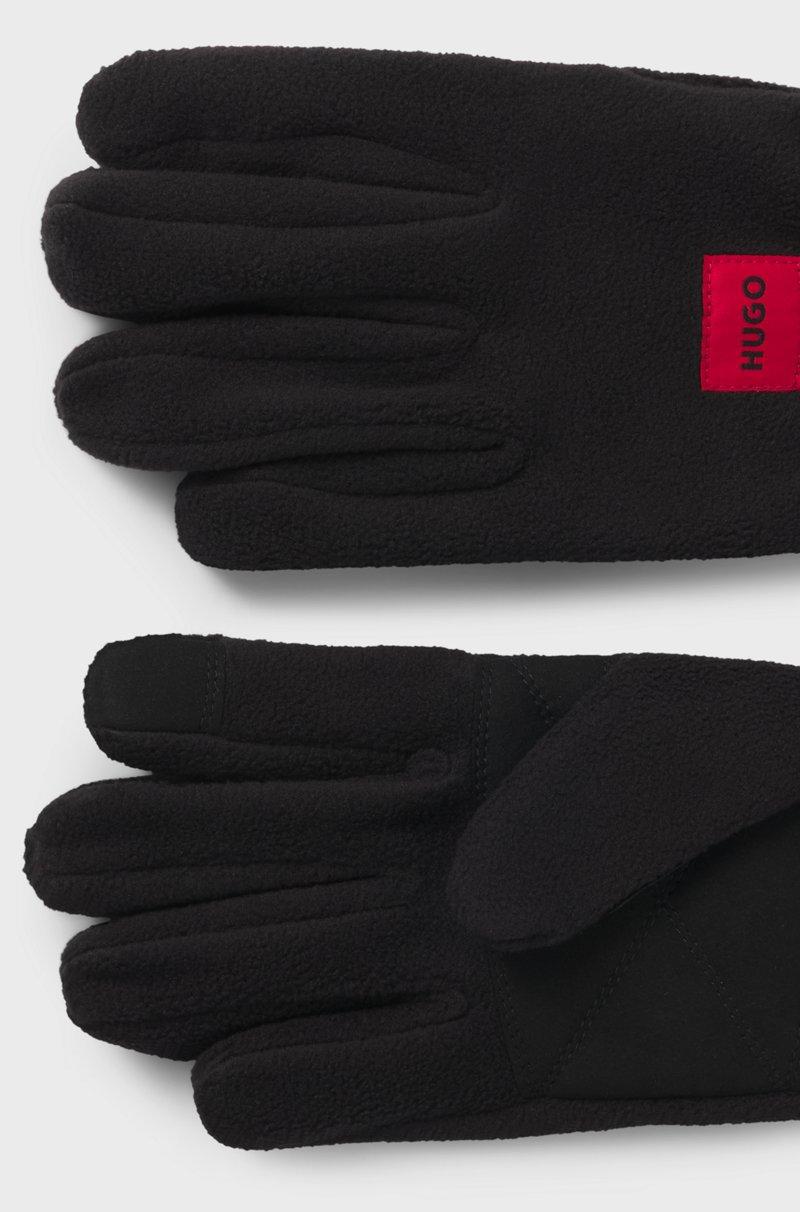Hugo Boss Guantes De Forro Polar Con Etiqueta Con Logo Roja