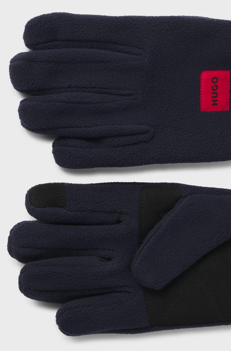 Hugo Boss Guantes De Forro Polar Con Etiqueta Con Logo Roja