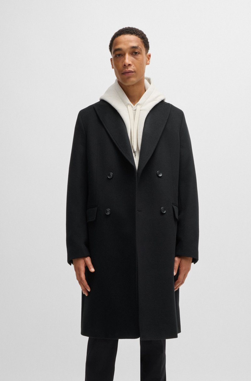 Hugo Boss Abrigo cruzado de lana y cashmere
