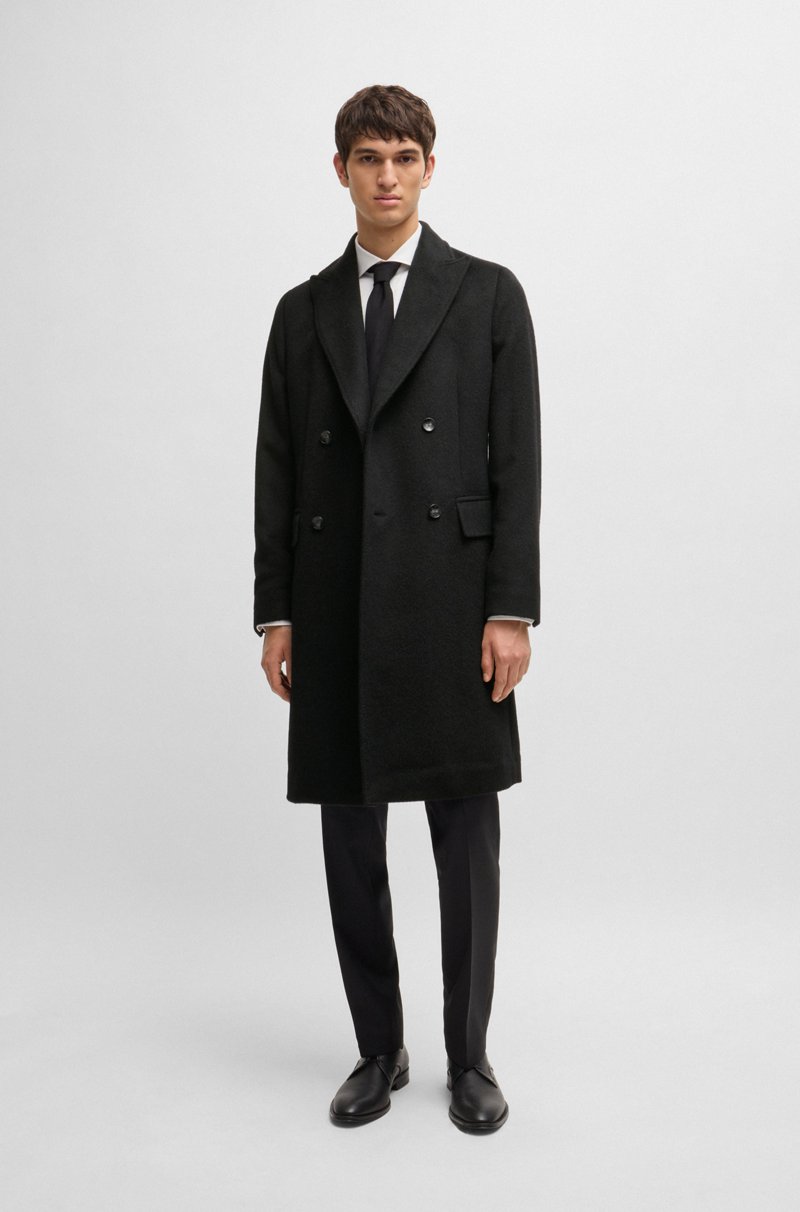 Hugo Boss Abrigo Cruzado En Mezcla De Alpaca