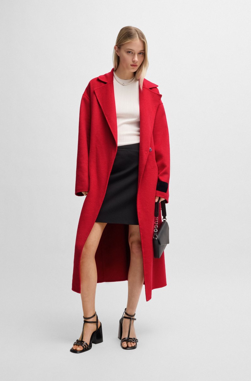 Hugo Boss Abrigo Oversize Fit Con Cinturón Anudado