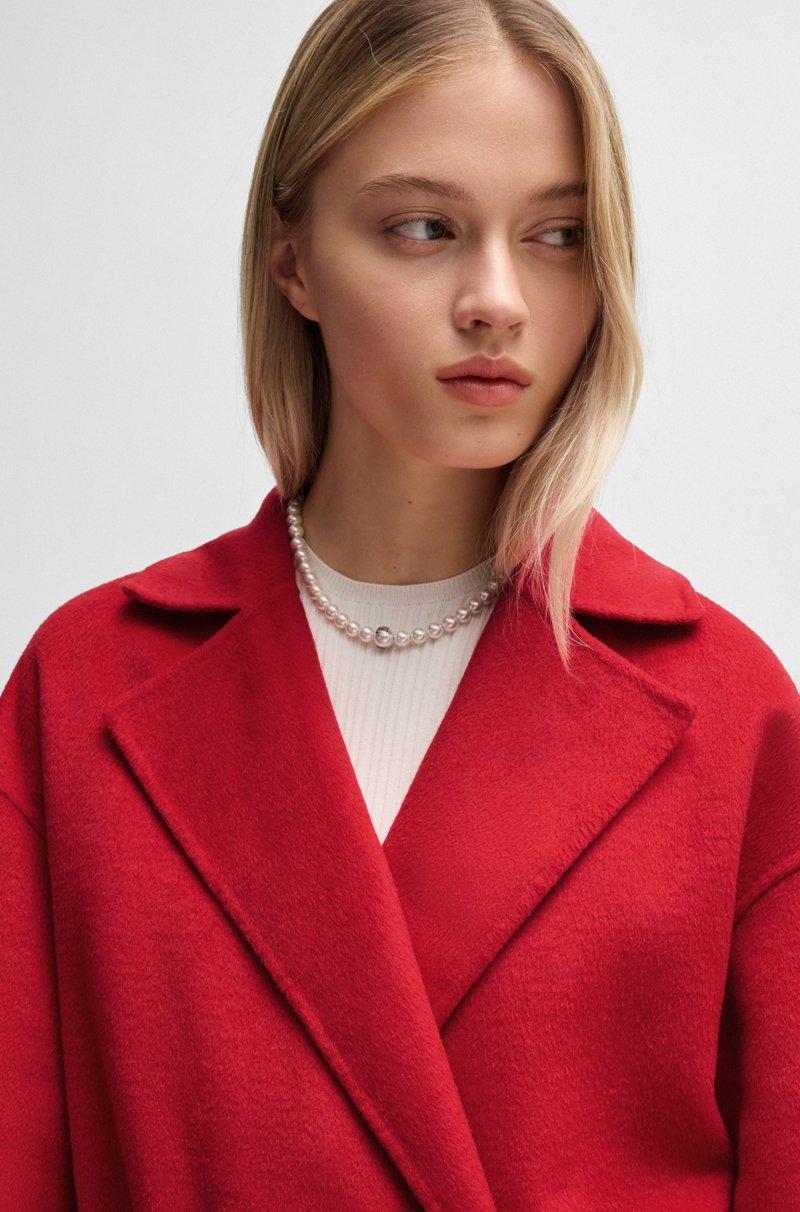 Hugo Boss Abrigo Oversize Fit Con Cinturón Anudado