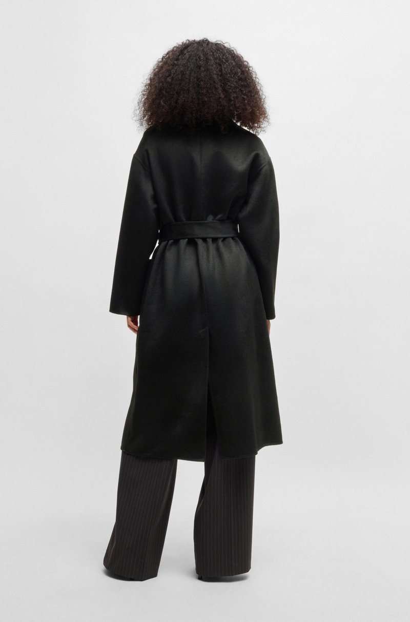 Hugo Boss Abrigo Oversize Fit Con Cinturón Anudado