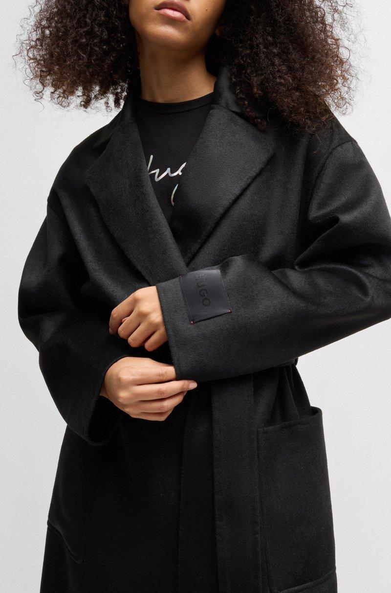 Hugo Boss Abrigo Oversize Fit Con Cinturón Anudado