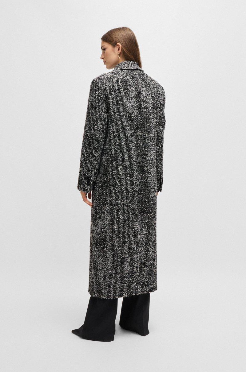 Hugo Boss Abrigo Oversize Fit En Tweed Bouclé