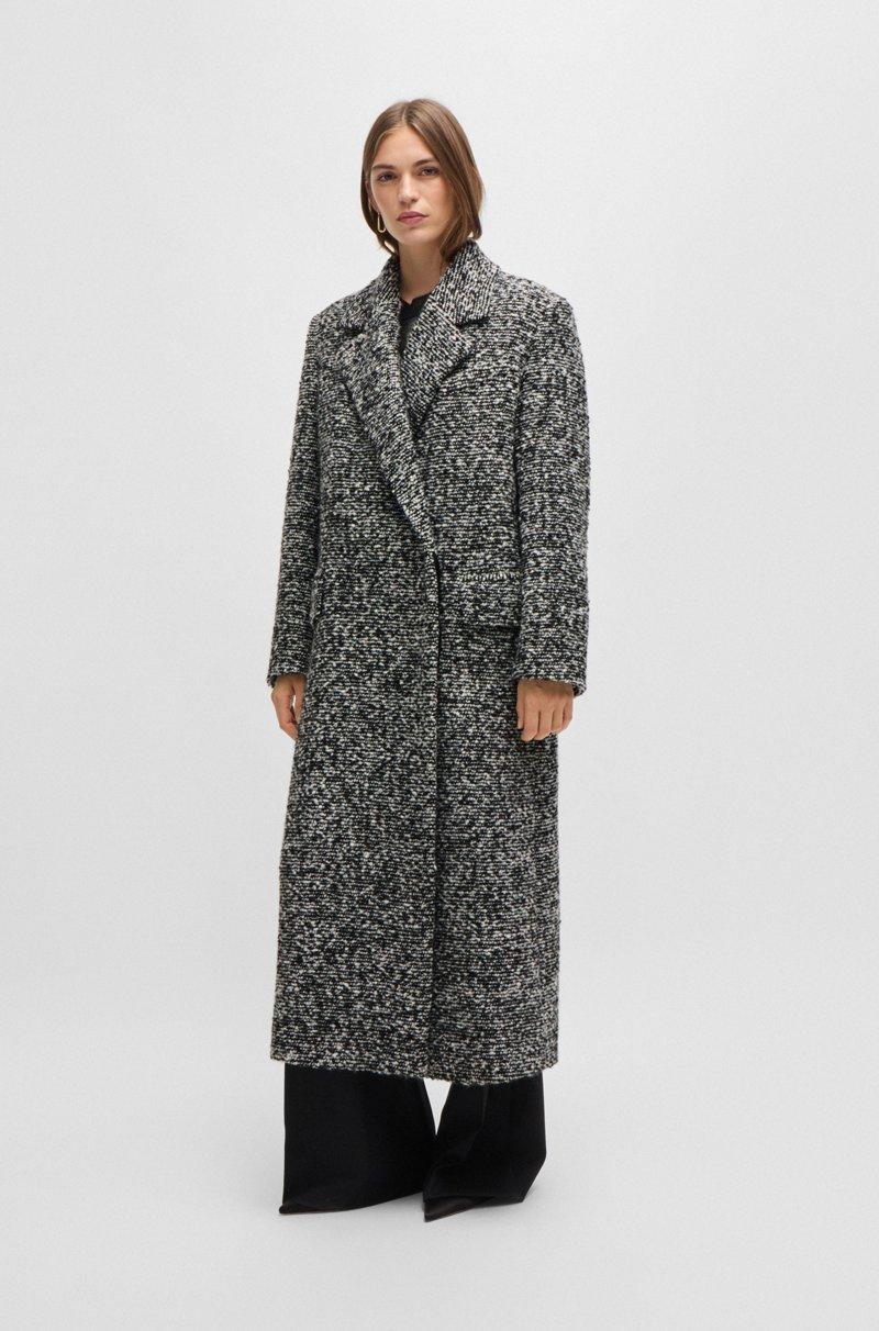 Hugo Boss Abrigo oversize fit en tweed bouclé