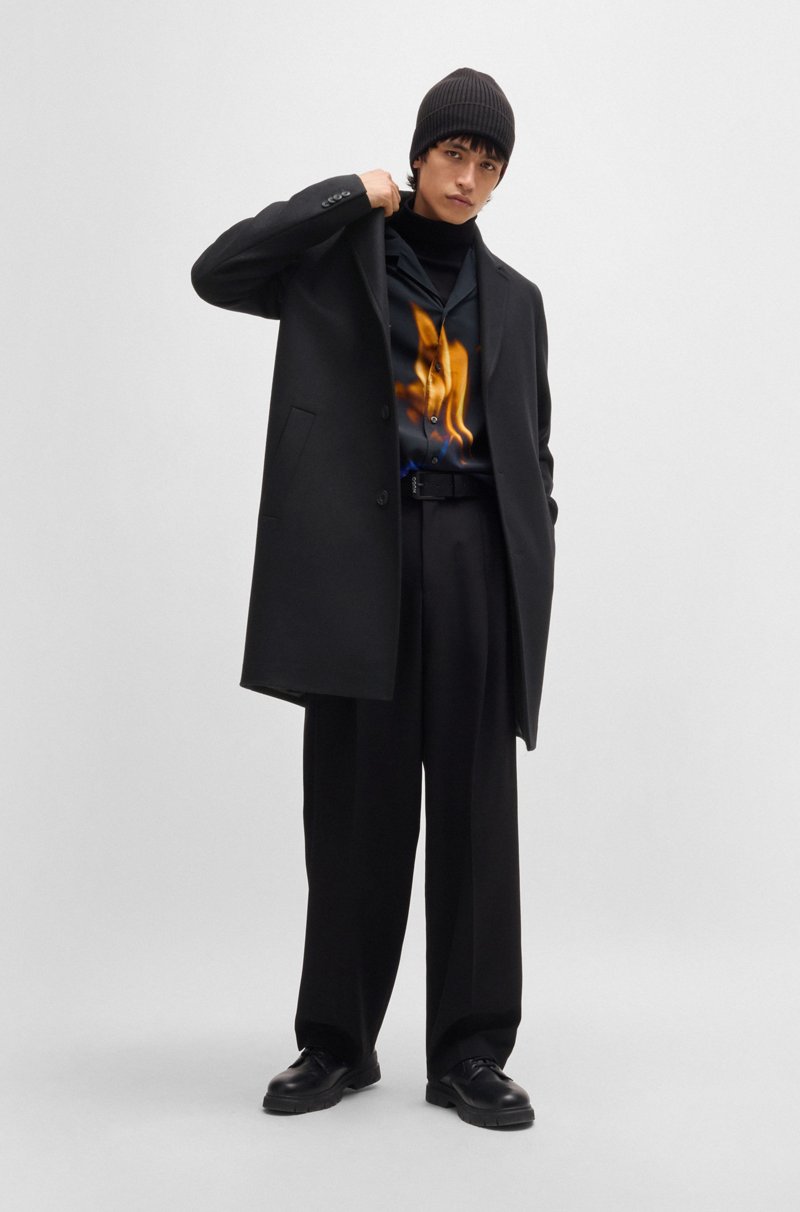 Hugo Boss Abrigo Regular Fit En Mezcla De Lana