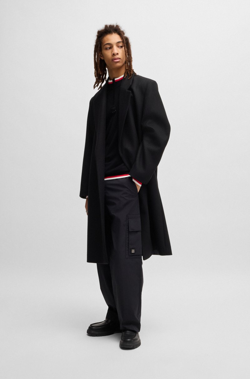 Hugo Boss Abrigo Relaxed Fit En Mezcla De Lana