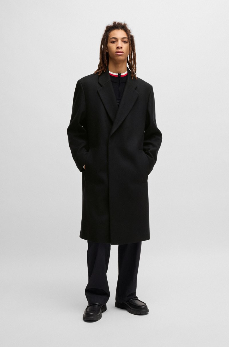 Hugo Boss Abrigo relaxed fit en mezcla de lana