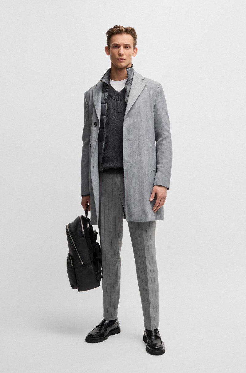 Hugo Boss Abrigo Slim Fit Con Interior Desmontable