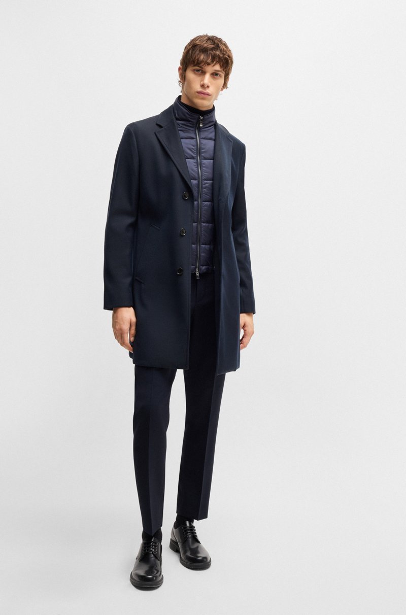 Hugo Boss Abrigo Slim Fit Con Interior Desmontable