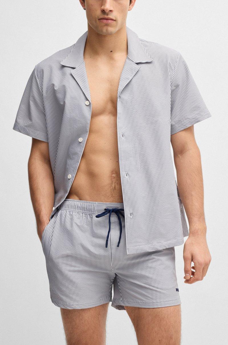 Hugo Boss Bañador En Tejido De Sirsaca A Rayas