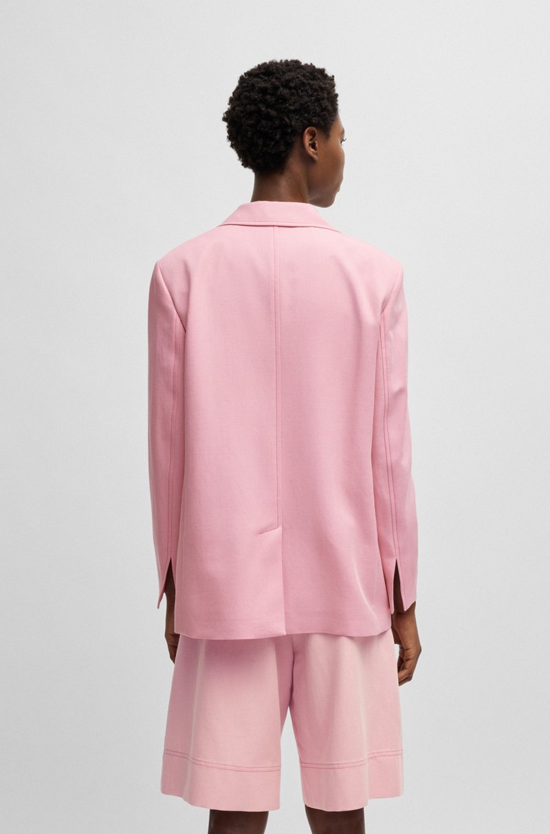 Hugo Boss Blazer Recto Con Solapas Descendentes