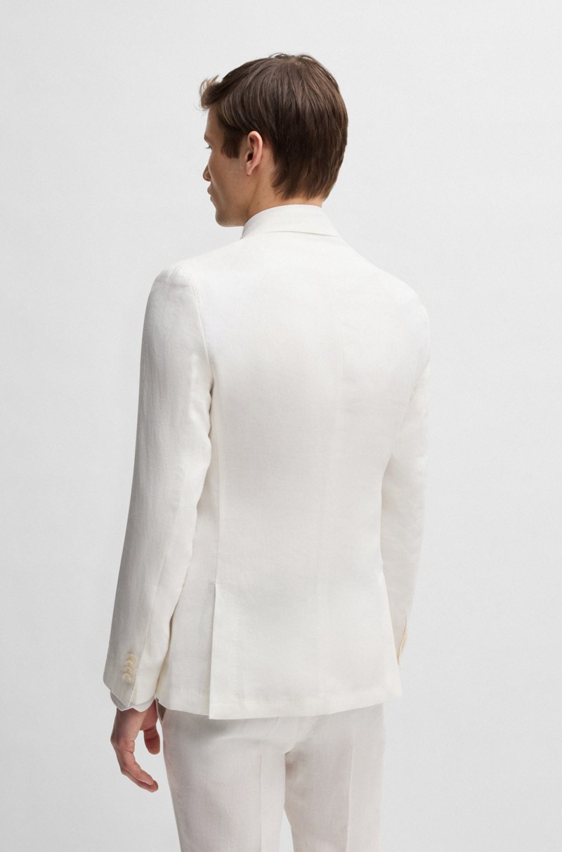 Hugo Boss Blazer Slim Fit En Lona De Lino