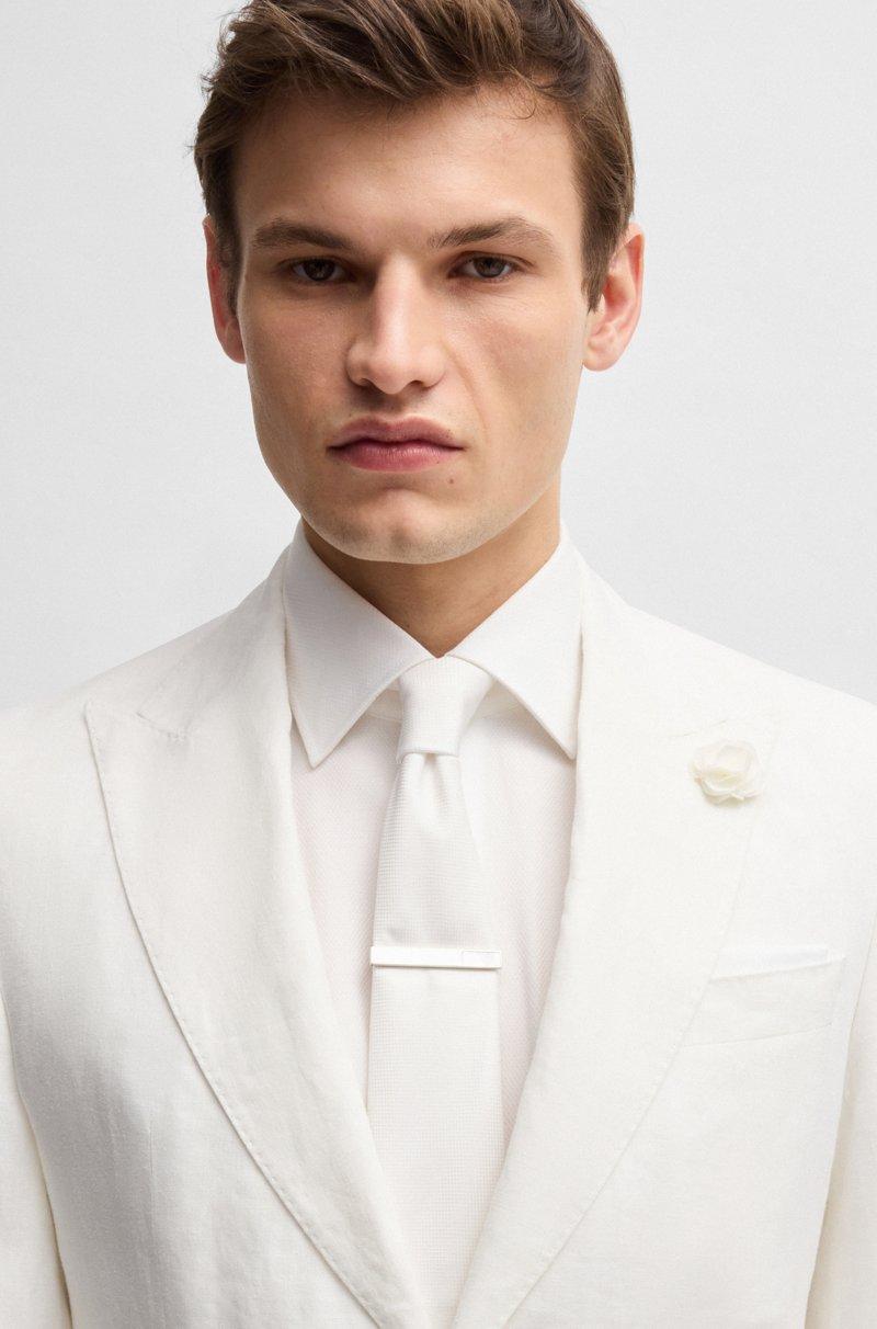 Hugo Boss Blazer Slim Fit En Lona De Lino