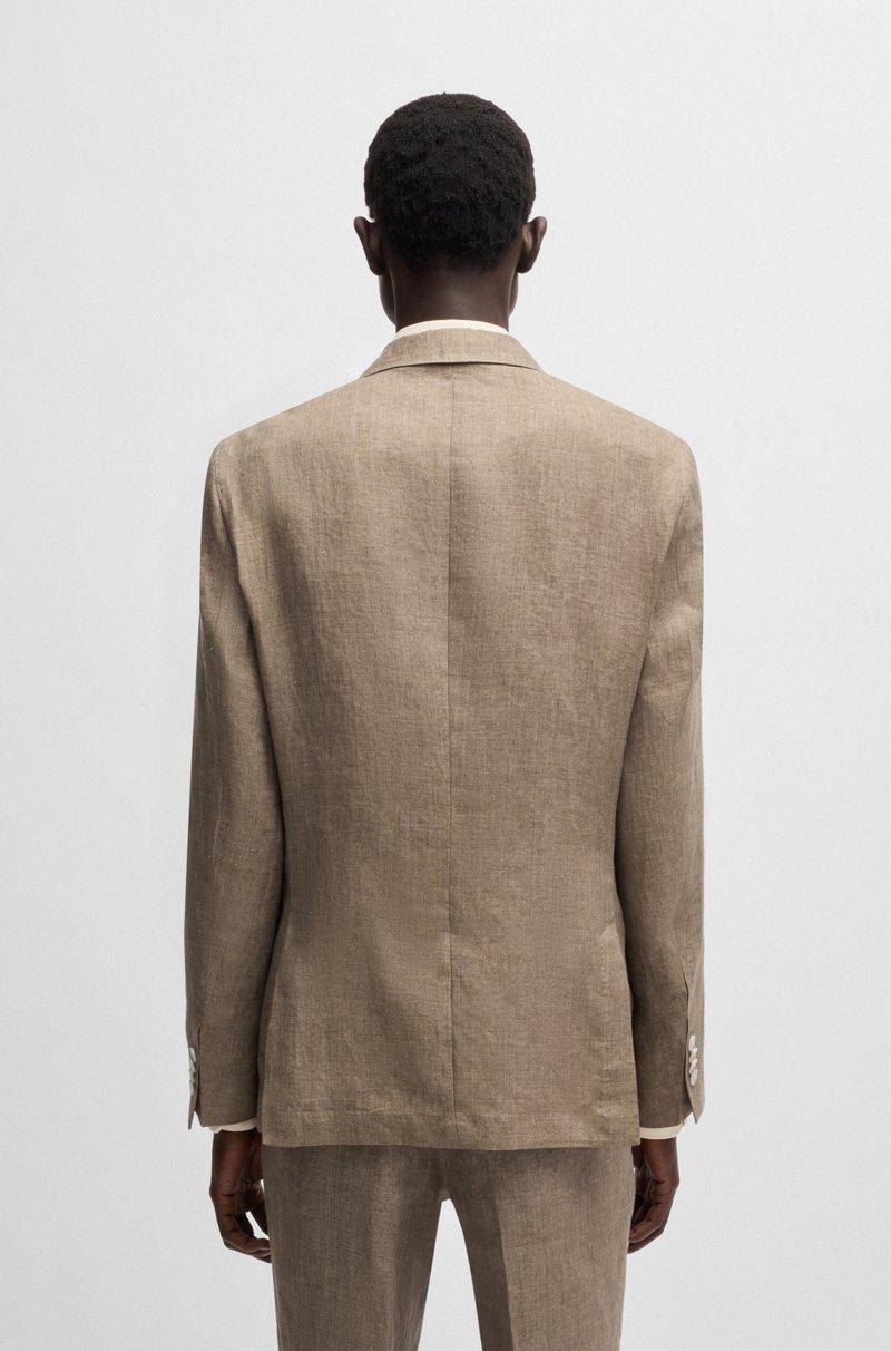 Hugo Boss Blazer Slim Fit En Lona De Lino