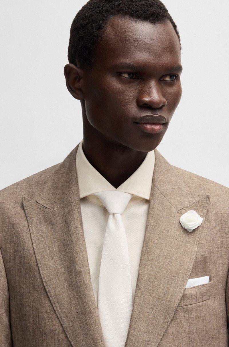 Hugo Boss Blazer Slim Fit En Lona De Lino