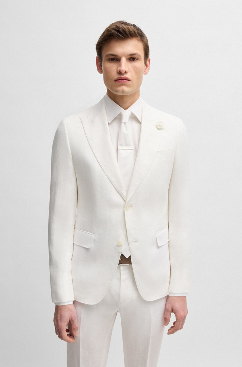 Hugo Boss Blazer slim fit en lona de lino