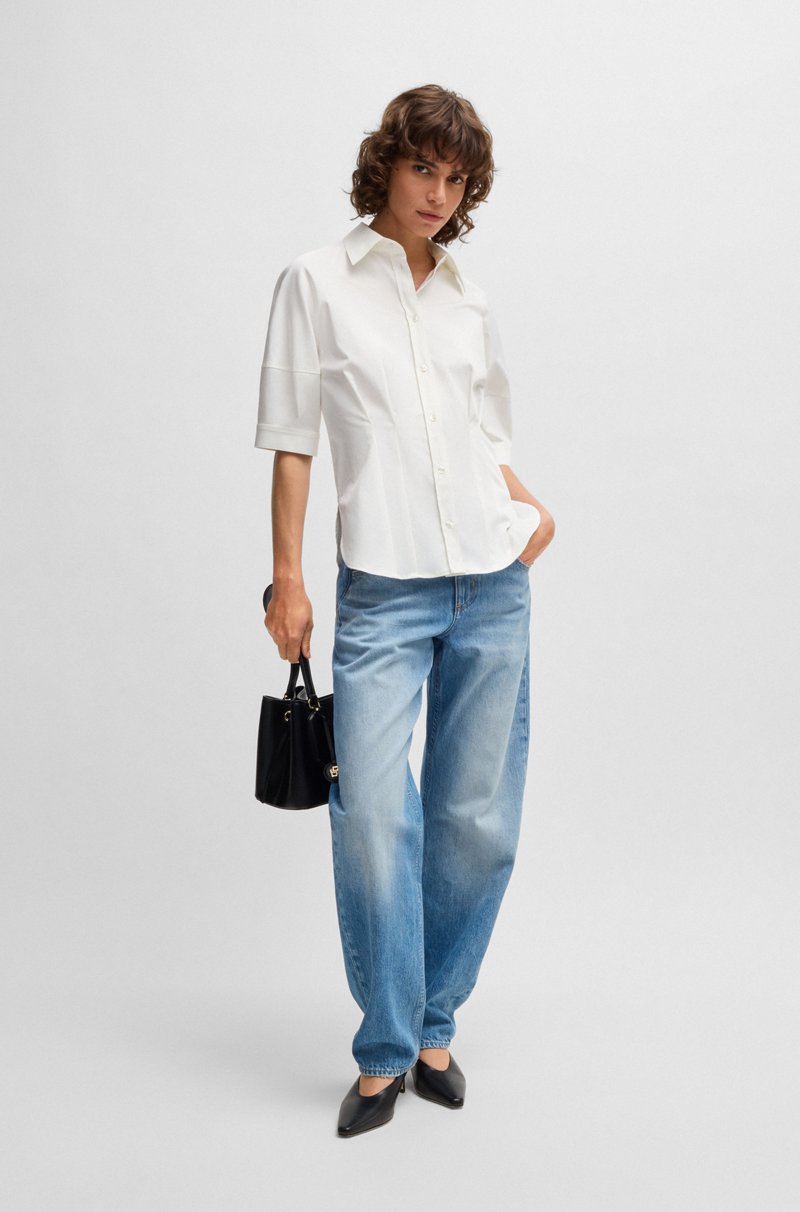 Hugo Boss Blusa De Sastrería En Algodón Elástico