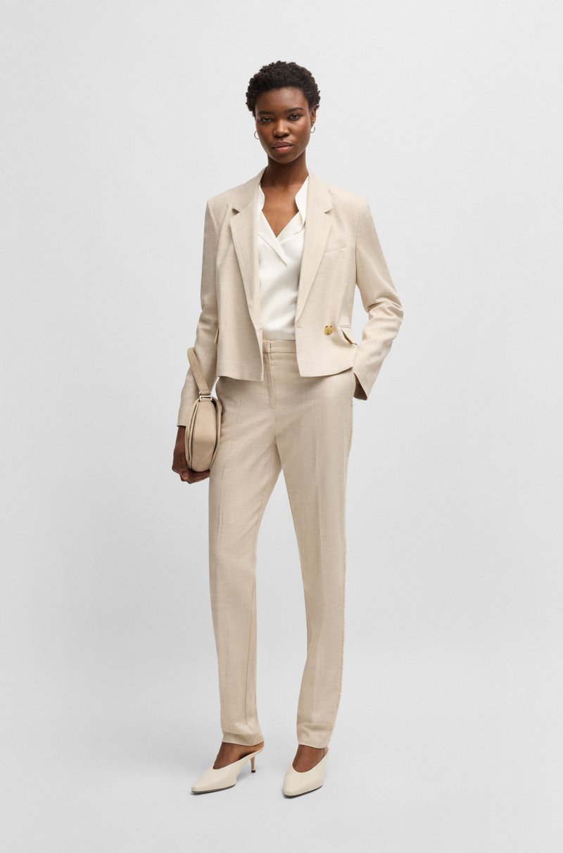 Hugo Boss Blusa Regular Fit Con Escote Drapeado