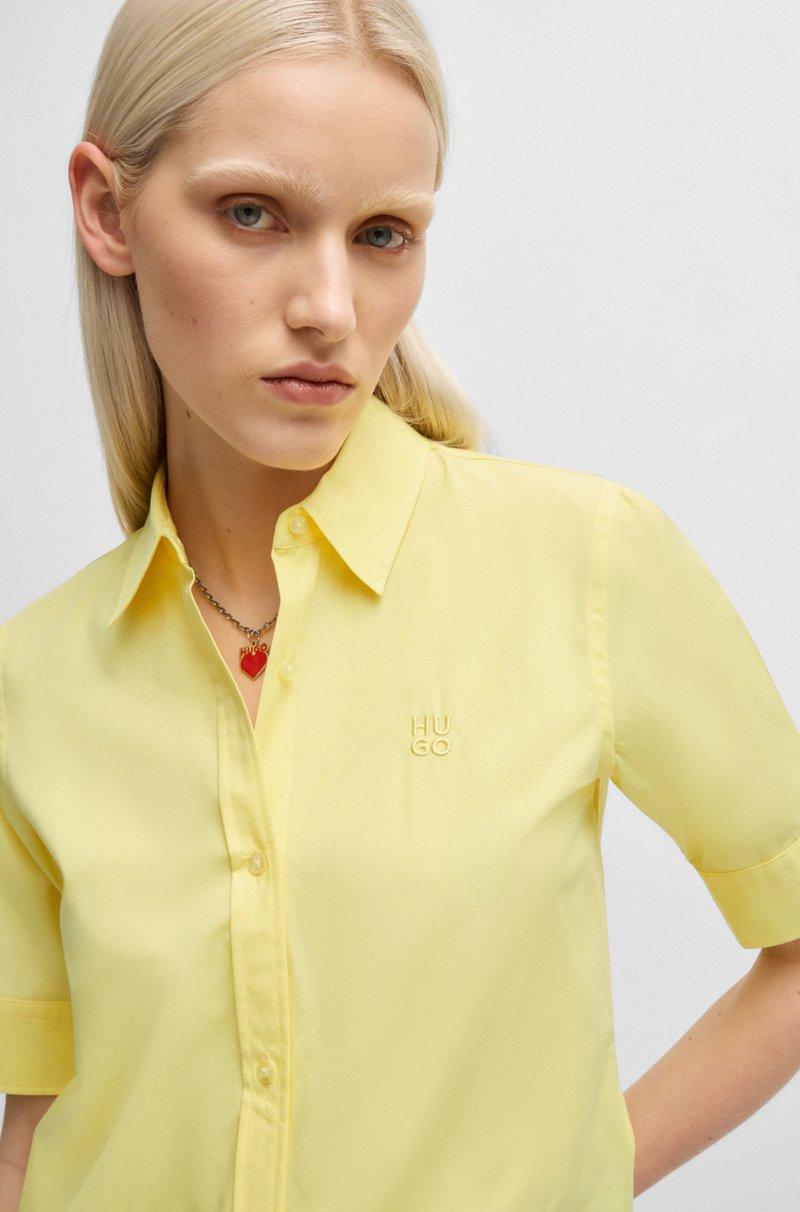 Hugo Boss Blusa Regular Fit De Lona De Algodón