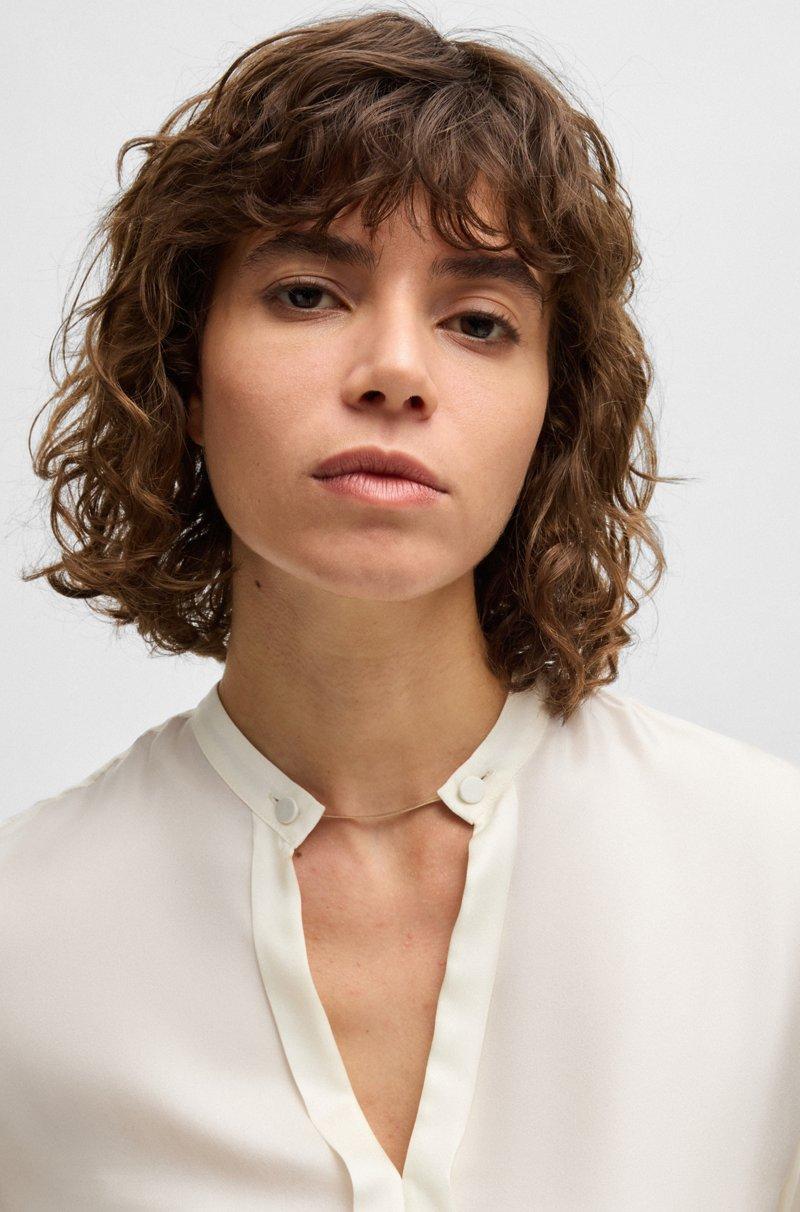 Hugo Boss Blusa Relaxed Fit De Seda Italiana