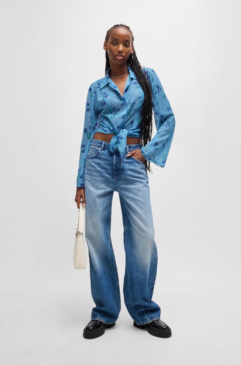 Hugo Boss Blusa Slim Fit Con Estampado De Flores