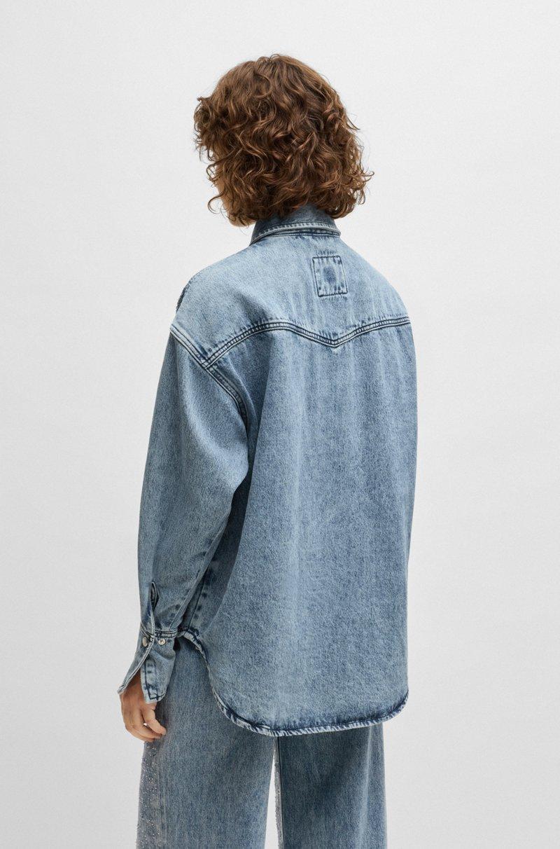 Hugo Boss Blusa Vaquera Con Adornos De Cristal