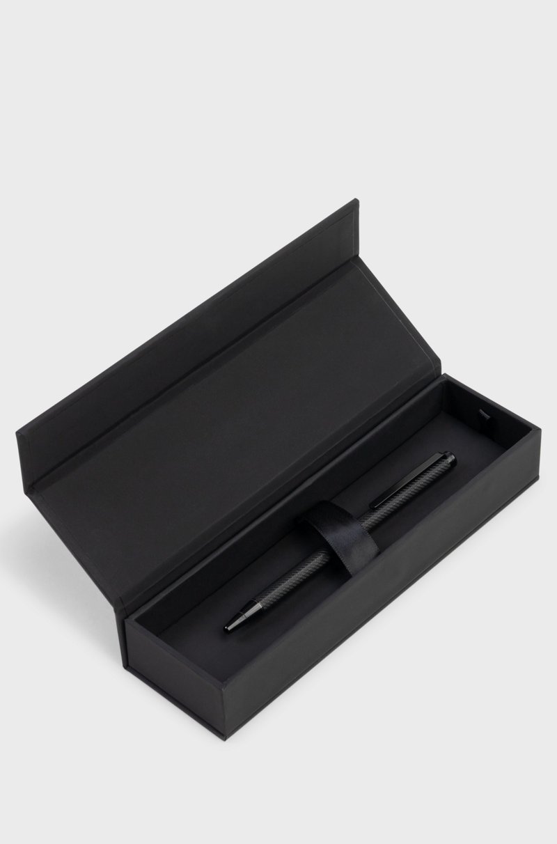 Hugo Boss Bolígrafo Negro Con Diseño Grabado