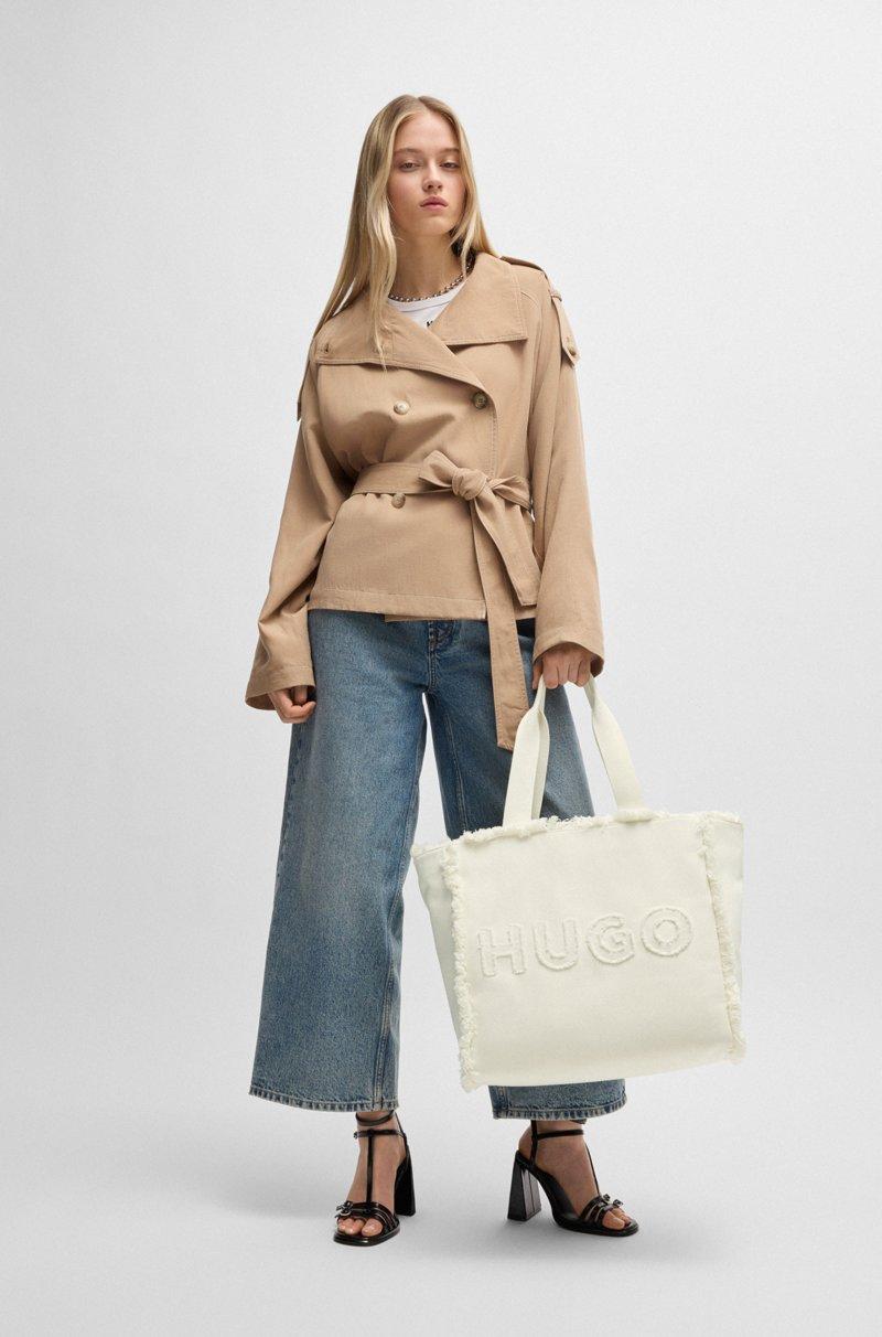 Hugo Boss Bolso Tote De Lona Con Ribetes De Flecos